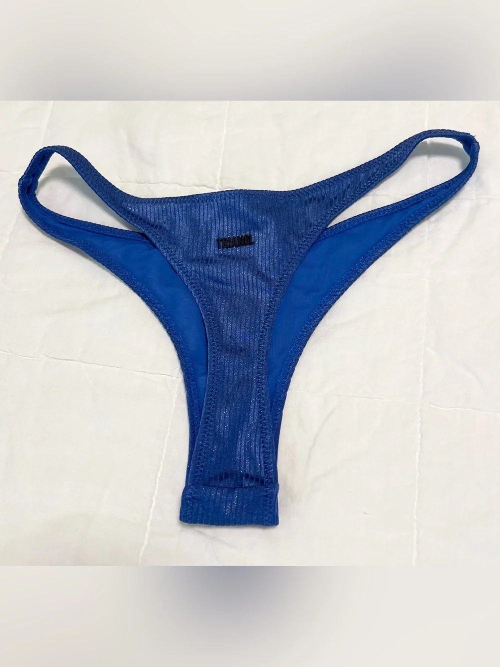 TRIANGL // Sparkle Blue Bikini Set with Matching Zip Pouch
